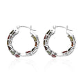Multi-Tourmaline Inside Out Hoop Earrings in Platinum Over Sterling Silver 9.35 ctw - Sticky add to cart bar