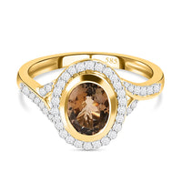 14K Yellow Gold Premium Yellow Tanzanite, Diamond (G-H, I2-I3) (0. 30 cts) Ring (Size 11.5) 1.60 ctw