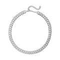 Austrian Crystal Curb Link Necklace 18.5-22.50 Inches in Silvertone - Sticky add to cart bar