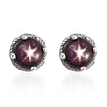 Indian Star Ruby Solitaire Stud Earrings in Platinum Over Sterling Silver 3.50 ctw - Sticky add to cart bar