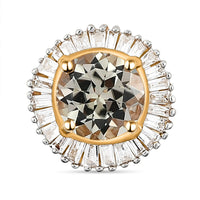 18K Yellow Gold AAA Turkizite, Diamond (G-H, SI) Pendant without Chain 1.11 ctw