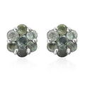 Narsipatnam Alexandrite Pressure Set Floral Stud Earrings in Platinum Over Sterling Silver 1.25 ctw - Sticky add to cart bar