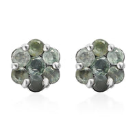 Narsipatnam Alexandrite Pressure Set Floral Stud Earrings in Platinum Over Sterling Silver 1.25 ctw