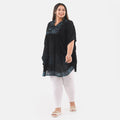 TAMSY Blue Embroidery Tie Dye Bat Kaftan - One Size Fits Most - Sticky add to cart bar