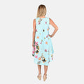 TAMSY Sky Blue Floral Screen Printed Umbrella Dress - One Size Fits Most - Sticky add to cart bar