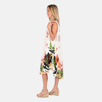 TAMSY Sky Blue Floral Screen Printed Umbrella Dress - One Size Fits Most
