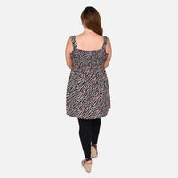 TAMSY Navy American Crepe Smoking Top - One Size Missy