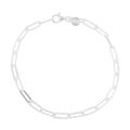 Italian Sterling Silver Diamond-Cut Paper Clip Bracelet (8.00 In) 3.20 Grams - Sticky add to cart bar