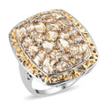 Premium Natural Imperial Topaz Cocktail Ring in Vermeil Yellow Gold and Platinum Over Sterling Silver 9.50 Grams 6.25 ctw - Sticky add to cart bar