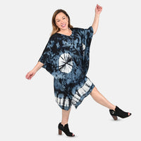 TAMSY Blue Tie Dye Kaftan - One Size Fits Most
