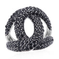 Natural Thai Black Spinel Link Ring in Stainless Steel (Size 10.0) 2.00 ctw - Sticky add to cart bar
