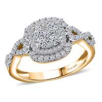 Luxuriant Lab Grown Diamond G-H SI Infinity Shank Ring in Vermeil Yellow Gold Over Sterling Silver 0.75 ctw
