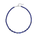 Lapis Lazuli Beaded Necklace 18-20 Inches in Silvertone 138.50 ctw - Sticky add to cart bar
