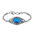 Bali Legacy Caribbean Quartz (Triplet) Toggle Clasp Bracelet in Sterling Silver (7.50 In) 11.70 ctw - Sticky add to cart bar