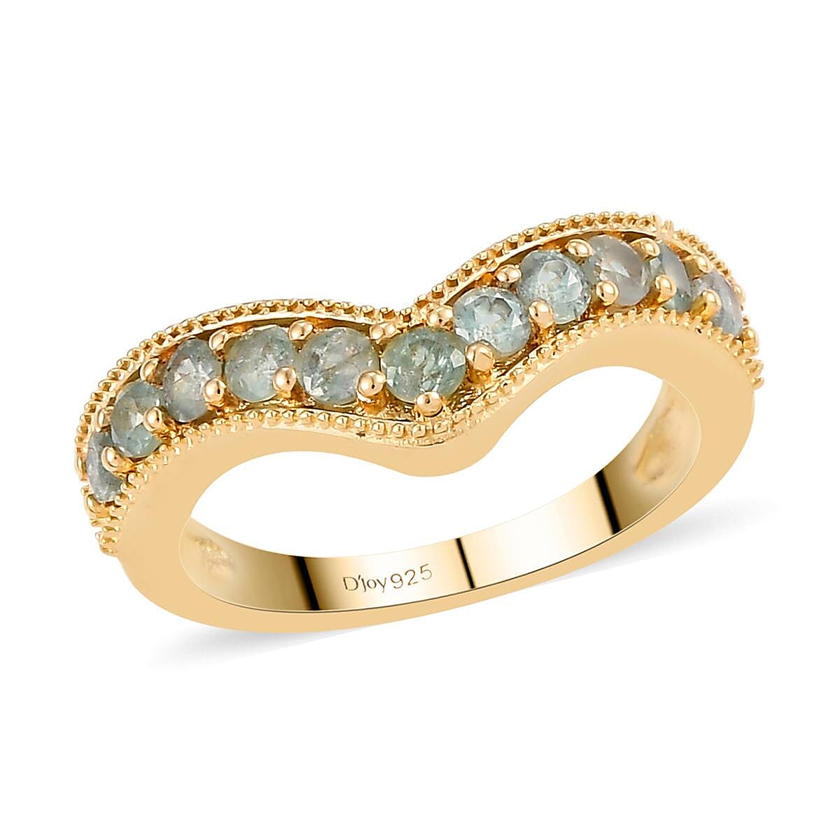 Narsipatnam Alexandrite Chevron Band Ring in Platinum Over Sterling Silver (Size 5.0) 0.85 ctw