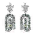 Narsipatnam Alexandrite and White Zircon Paper Clip Dangling Earrings in Platinum Over Sterling Silver 1.10 ctw - Sticky add to cart bar