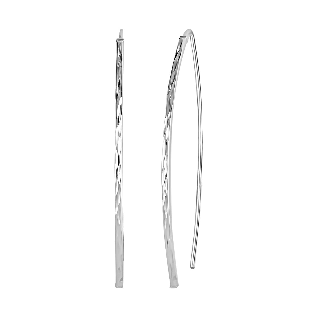 Sterling Silver Threader Open Hoop Earrings 1.90 Grams