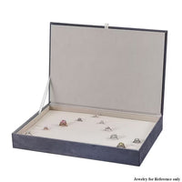 Gray High Quality Velvet 100pcs Ring Box with Anti Tarnish Lining (13.8"x9.4"x1.8")