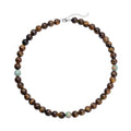 Yellow Tiger's Eye Necklace, Peru Turquoise Necklace, 18 Inches Necklace, Sterling Silver Necklace, Beaded Necklace, Lobster Claw Clasp Necklace 353.50 ctw - Sticky add to cart bar