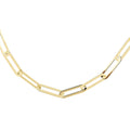 10K Yellow Gold Crystal 4mm Paper Clip Necklace with Extender 18-19 Inches 5.95 Grams - Sticky add to cart bar