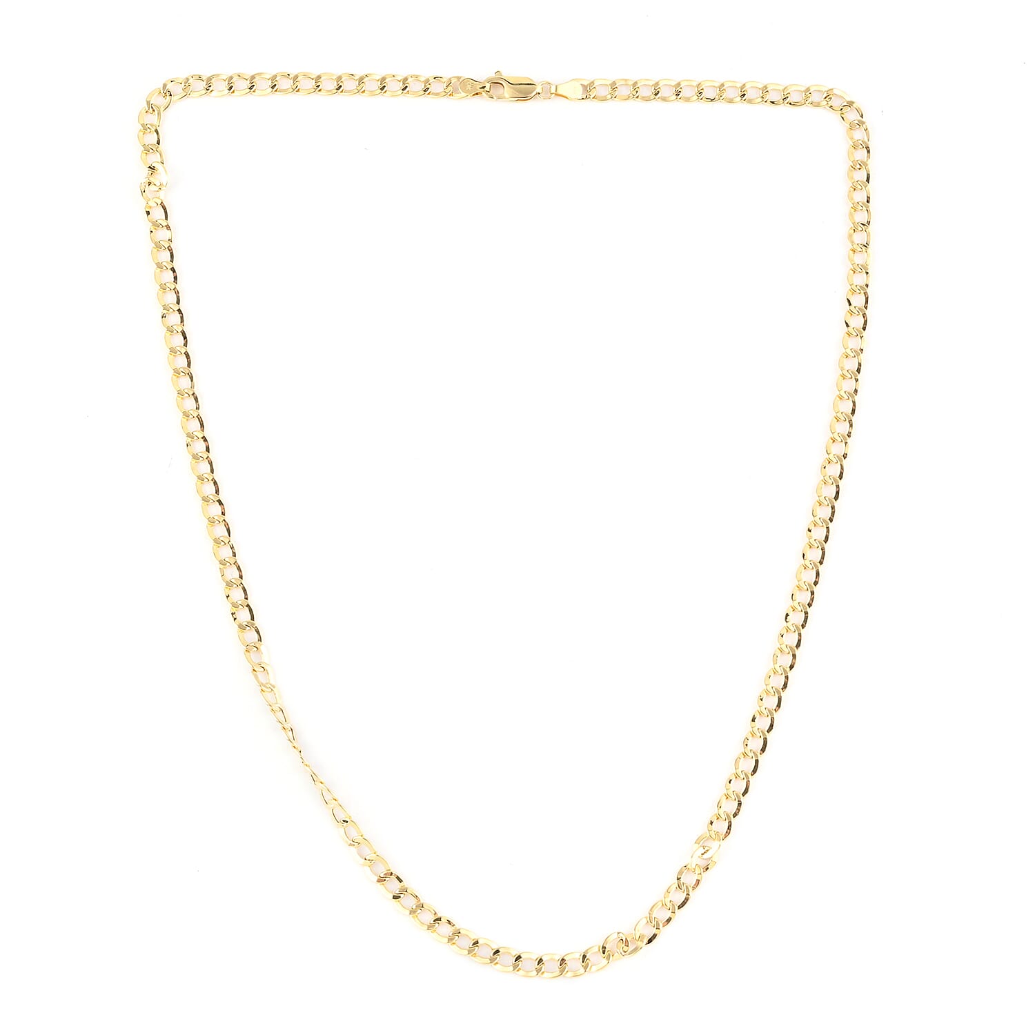 Italian 14K Yellow Gold 3.5mm Cuban Necklace 20 Inches 4.50 Grams