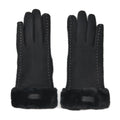 Black Cashmere Warm Gloves with Faux Fur and Equipped Touch Screen Function - Sticky add to cart bar