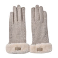 Black Cashmere Warm Gloves with Faux Fur and Equipped Touch Screen Function - Sticky add to cart bar