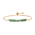 Simulated Emerald Bolo Bracelet in Goldtone 2.00 ctw - Sticky add to cart bar