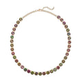 Multi Color Austrian Crystal Tennis Necklace 20-22 Inches in Goldtone - Sticky add to cart bar