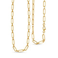 14K Yellow Gold Over Sterling Silver Paper Clip Necklace 20 Inches 12 Grams - Sticky add to cart bar