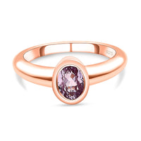 Premium Kunzite 1.08 ctw Solitaire Ring in Vermeil Rose Gold Over Sterling Silver (Size 11.5)