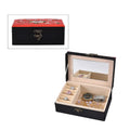 Red Flower Pattern Embroidery Satin Jewelry Box with Embroidery and Lock (6.89"x4.64"x2.56") - Sticky add to cart bar