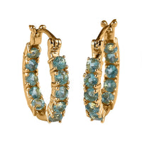 Karis Madagascar Paraiba Apatite Inside Out Hoop Earrings in 18K YG Plated 2.60 ctw