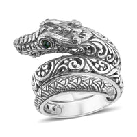 DOORBUSTER Sable Ethiopian Welo Opal Dragon Ring in Sterling Silver (Size 9.0) 0.10 ctw