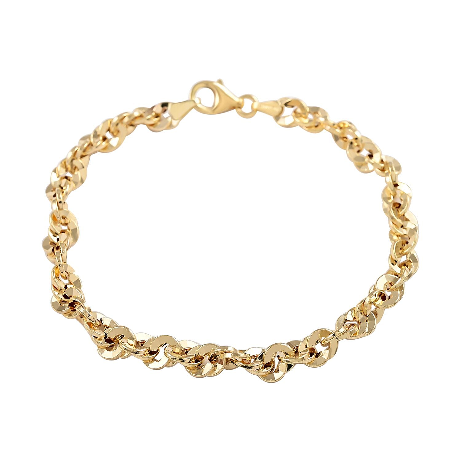 Maestro Gold Collection Splendente Italian 10K Yellow Gold 5.2 mm Grande Torchon Bracelet (7.50 In) 3.50 Grams
