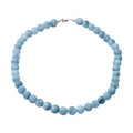 Blue Hemimorphite Beaded Necklace 18 Inches in Rhodium Over Sterling Silver 250.00 ctw - Sticky add to cart bar