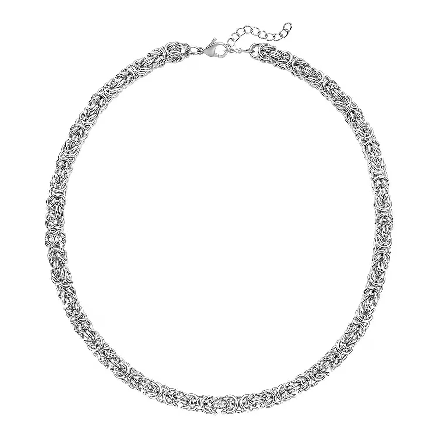 Fashionable Byzantine Link Chain Necklace 20 Inches in ION Plated Rose Gold Stainless Steel 96.30 Grams