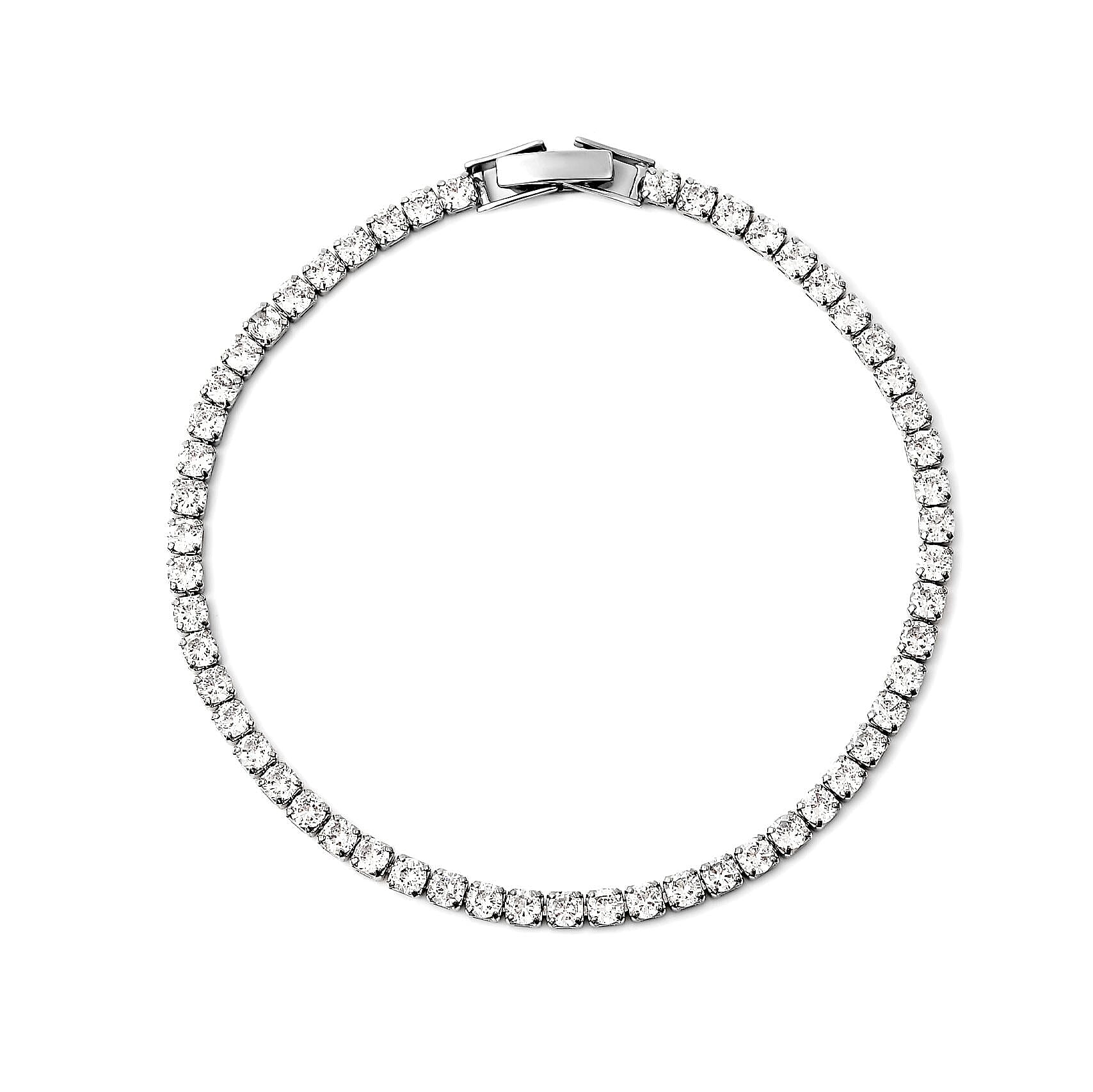 Simulated Yellow Diamond Tennis Bracelet in Silvertone (7.25 In) 8.00 ctw