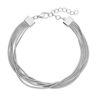Multi Row Snake Chain Bracelet in Stainless Steel (7.50-9.00In)