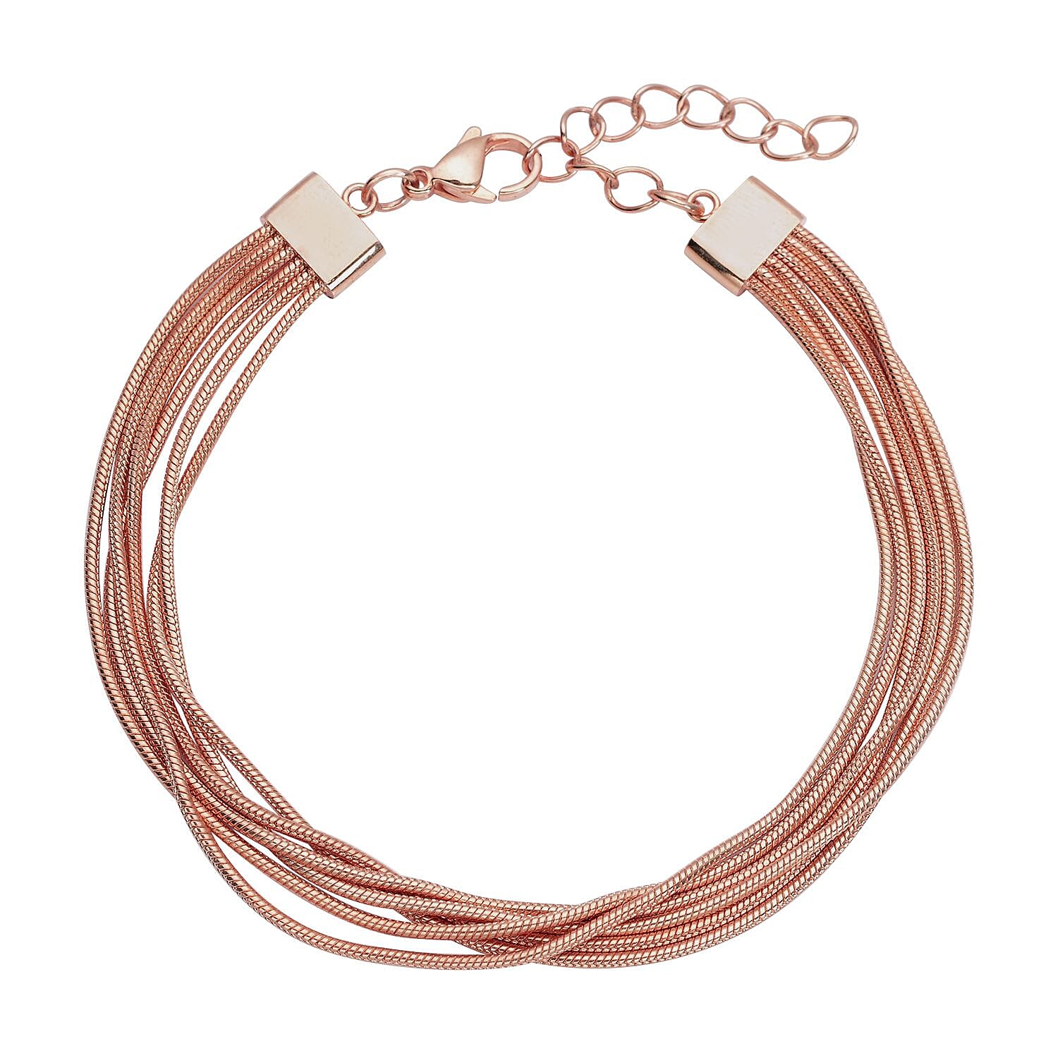 Multi Row Snake Chain Bracelet in Stainless Steel (7.50-9.00In)