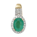 Luxoro 10K Yellow Gold AAA Kagem Zambian Emerald and Diamond Halo Pendant 1.35 ctw - Sticky add to cart bar