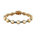 Premium Ethiopian Welo Opal and Malgache Neon Apatite Bracelet in Vermeil Yellow Gold Over Sterling Silver (7.25 In) 14.40 Grams 8.35 ctw - Sticky add to cart bar