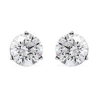 NY Closeout 14K White Gold G-H VS-SI Luxuriant Lab Grown Diamond Solitaire Stud Earrings 1.50 ctw