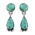 SANTA FE Style Kingman Turquoise Dangle Earrings in Sterling Silver 6.50 ctw - Sticky add to cart bar