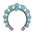 SANTA FE Style Kingman Turquoise Horse Shoe Pendant in Sterling Silver 10.75 Grams 8.50 ctw - Sticky add to cart bar