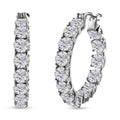100 Facet Moissanite VS-EF Hoop Earrings in Platinum Over Sterling Silver 7.80 Grams 12.50 ctw - Sticky add to cart bar
