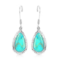 SANTA FE Style Kingman Turquoise Dangle Earrings in Sterling Silver 2.20 ctw - Sticky add to cart bar