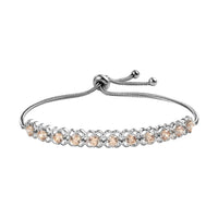 KARIS Simulated Multi Color Diamond Bolo Bracelet in Platinum Bond and Stainless Steel 4.65 ctw