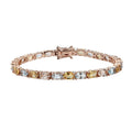 Premium Marropino Morganite, Yellow Beryl and Espirito Santo Aquamarine Bracelet in Vermeil Rose Gold Over Sterling Silver (6.50 In) 9.60 Grams 10.35 ctw - Sticky add to cart bar