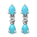 Sleeping Beauty Turquoise Drop Earrings in Platinum Over Sterling Silver 1.75 ctw - Sticky add to cart bar